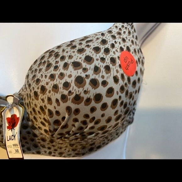 Lacy women’s leopard Design Sexy Push Up Bra 36B - Picture 3 of 12